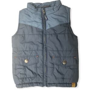 Genuine Kids OshKosh blue zip up puffer vest snap pockets boys 24 months